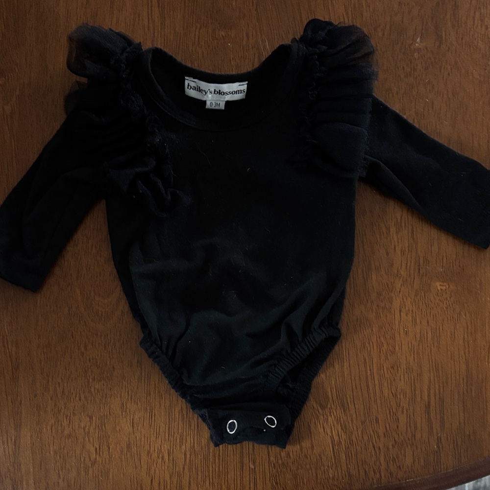 Bailey Blossoms Elegant Black Bodysuit